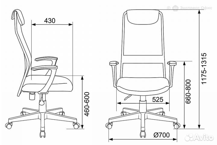 Кресло для руководителя Бюрократ KB-8/DG/TW-12