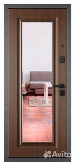 Дверь входная железная с зеркалом