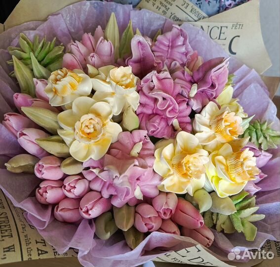 Весенний букет из зефира. Подарок девушке