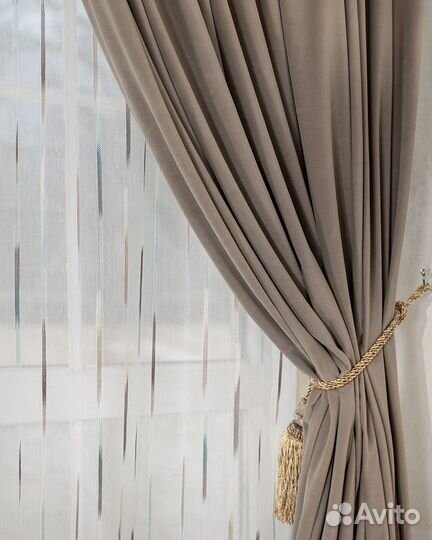 Шторы бархат Богема Кофе