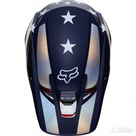 Шлем Fox V3 Prey Helmet Красно-синий