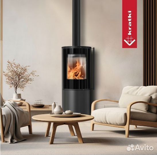 Печь камин sven 7кВт черный thermotec