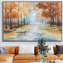 Картина маслом на холсте Осенний пейзаж Лес
