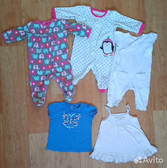 Одежда для девочки 6-9 мес пакетом