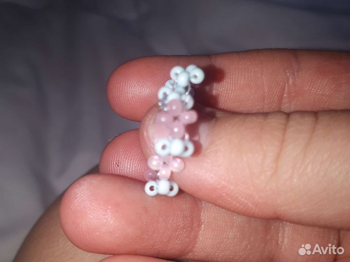 Кольцо для девочек из бисера