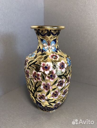 Ваза клуазоне, эмали, позолота, 12,5см