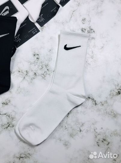 Носки nike высокие белые