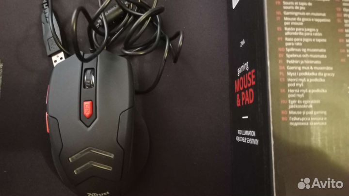 Игровая мышь c ковриком новые