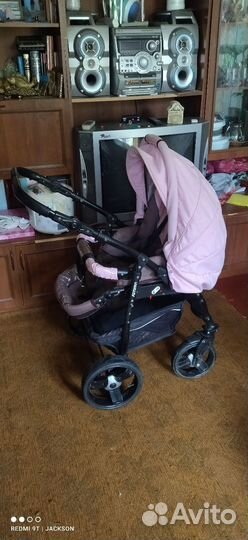 Коляска 2 в 1,автолюлька, ванночка и горка