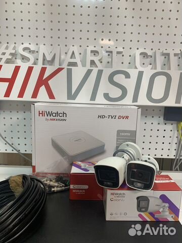 Комплект видеонаблюдения hiawtch ColorVu 2 камеры