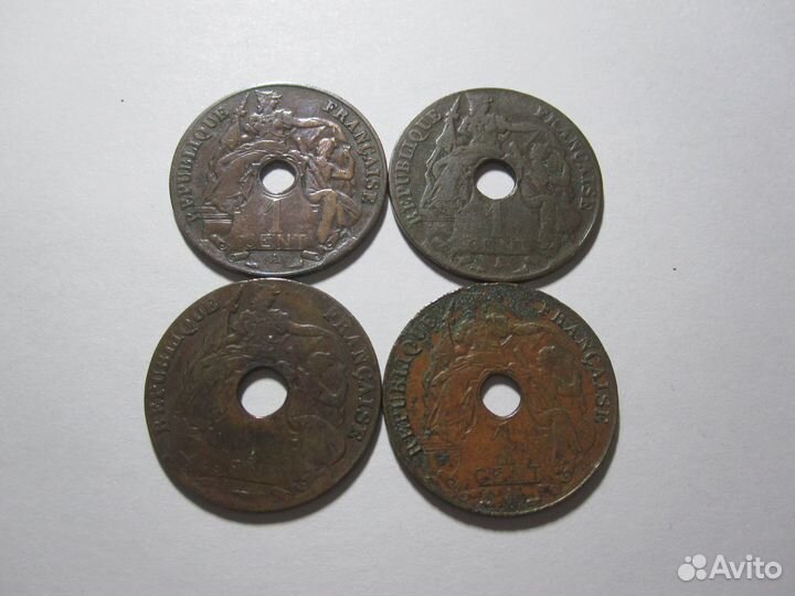 Французский Индокитай 1 цент 1913-1937