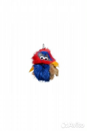 Брелок попугай из натурального меха