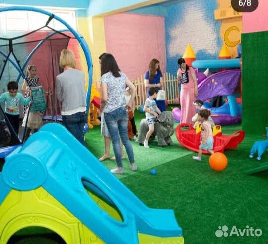 Надувной батут с горкой