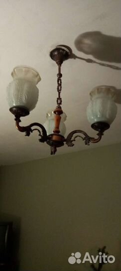 Бронзовая люстра и бра советские СССР