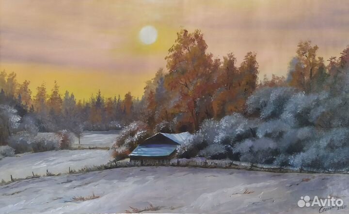 Картина маслом Зимний пейзаж