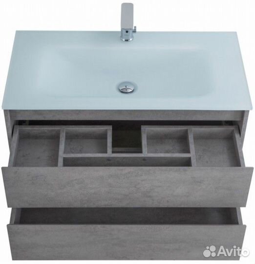 Мебель для ванной BelBagno Kraft-900-BB910/465-LV-VTR-BO Cemento Grigio