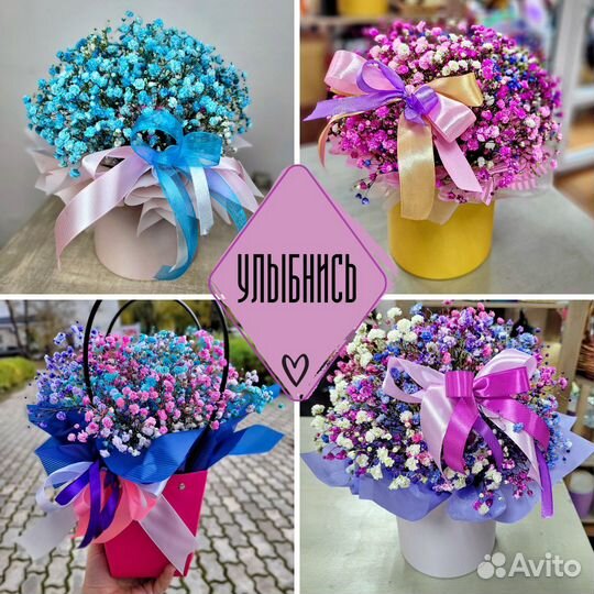 Радужная Гипсофила в коробке