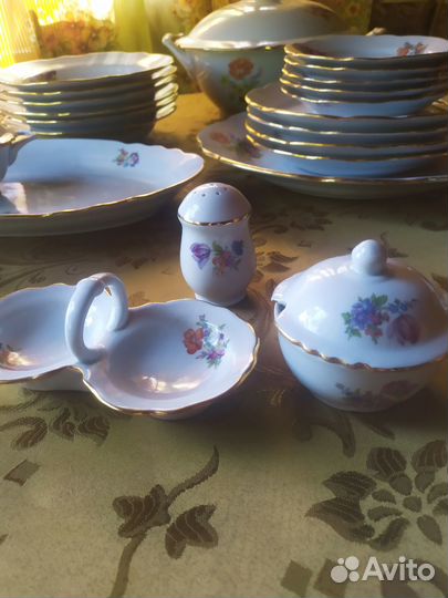 Остатки столового сервиза Мейсенский букет Дулёво
