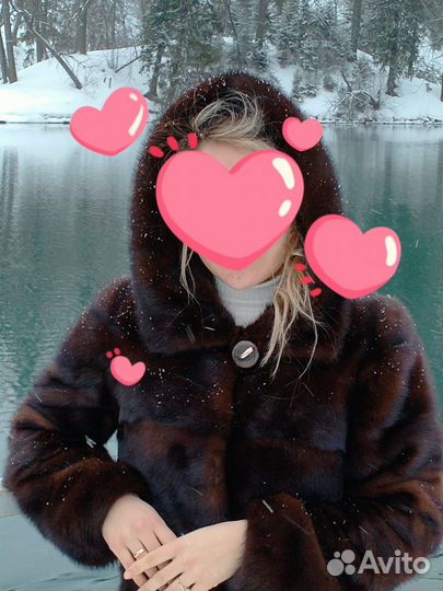 Шуба норковая с капюшоном 40 42р
