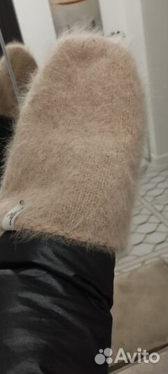 Шапка бини ручной вязки ангора