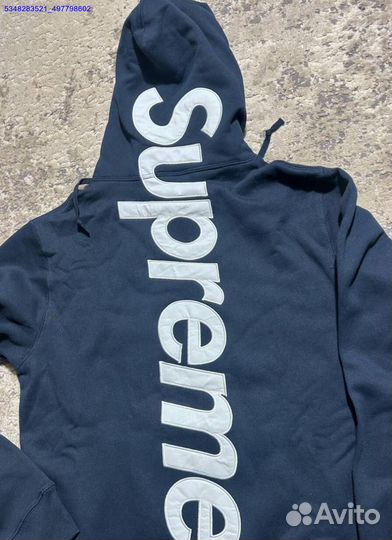 Кофта худи Supreme FW23 Week8 с сатиновым аппликацией