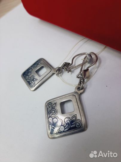 Серебряные серьги проба 875 Арт.004552150123