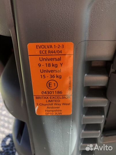 Автокресло britax romer evolva 9-36 кг