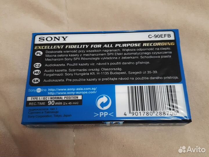 Аудио кассета sony EF 90