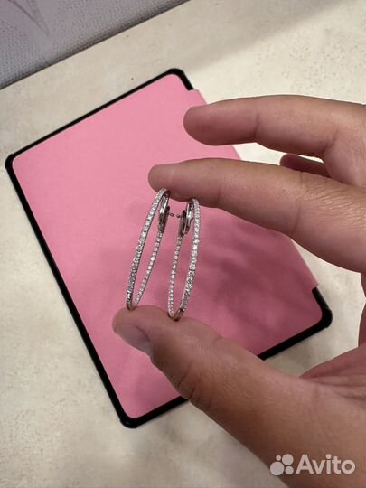 Серьги конго с бриллиантами 0,70 ct