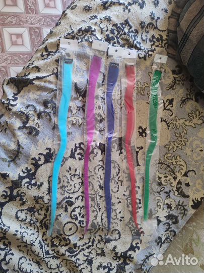 Кончики волос цветные на заколках