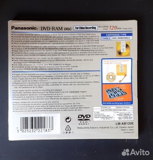 Диск Panasonic DVD-RAM