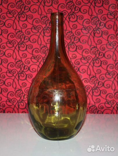 Бутылка бутылочка бутыль старинная Зеленое стекло