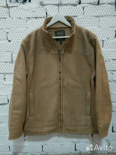 Замшевая куртка с теплой подкладкой из шерпы