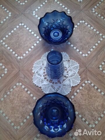 Синий набор посуды для кухни