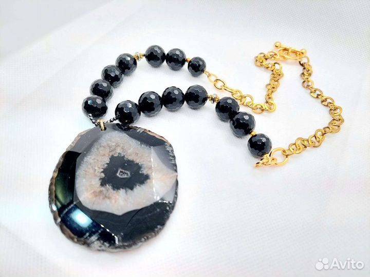 Ожерелье Черный Агат