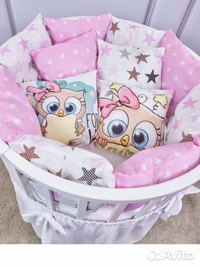 Бортики в кроватку для девочки