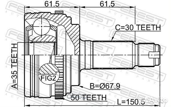 Шрус наружный 35X66X30