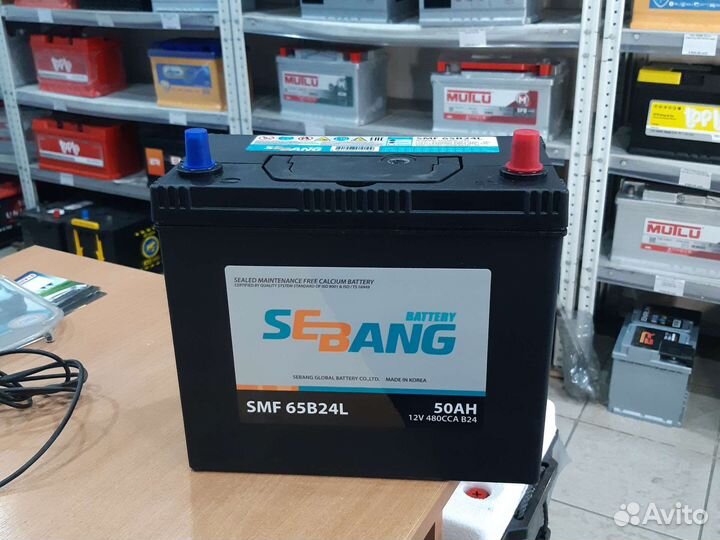 Аккумулятор sebang 50 А/ч обр. 65B24L тонк.клеммы