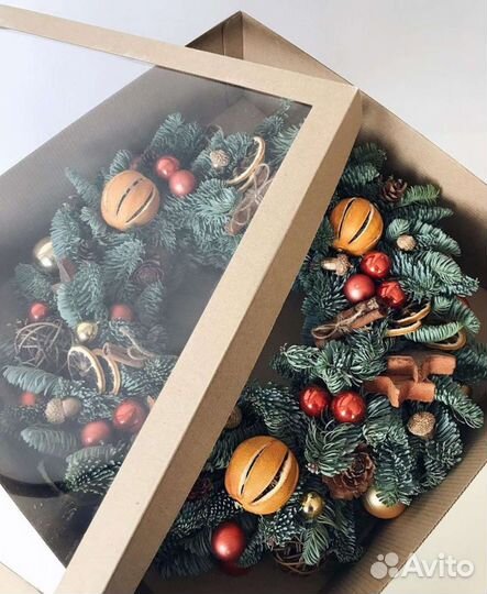 Коробка для венка с прозрачной крышкой, коробки д
