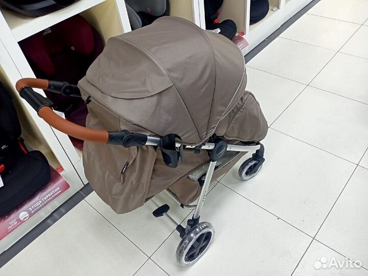 Коляска прогулочная Luxmom Libra Silver Beige