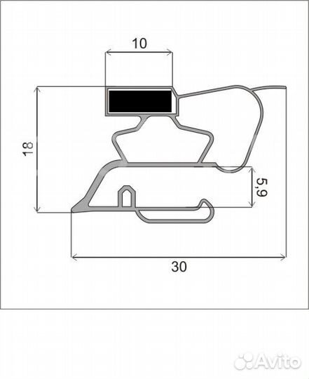 Резина для Индезит R36NFG 109.3*57.1 см