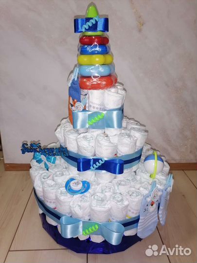 Торт из памперсов подгузников
