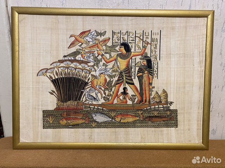 Картина на египетском папирусе, 2 шт