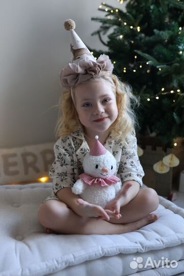 Вязаный снеговик ручная работа