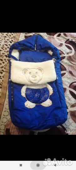 Зимний конверт в коляску овчина