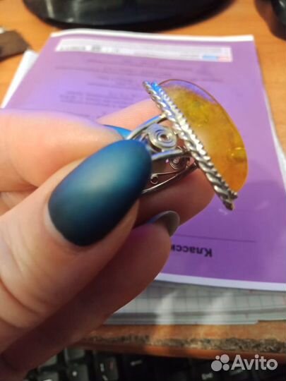 Кольцо с янтарем СССР