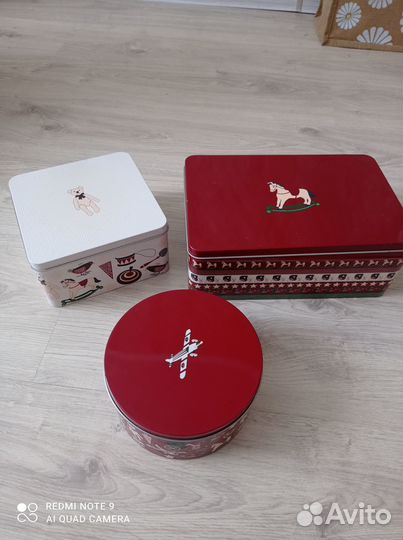 Жестяные коробочки икеа (3 шт)