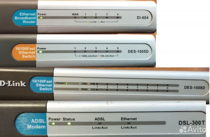 D-Link Коммутаторы Ethernet Switch, роутер, модем