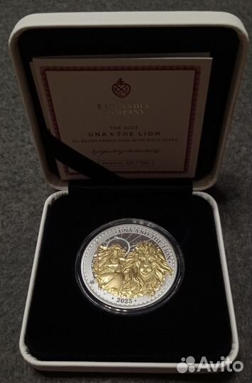 Монета О. Святой Елены Уна и лев 2023 Серебро