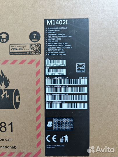 Ноутбук asus Vivobook 14 Ryzen 4800